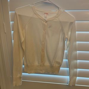 CAT & JACK IVORY BUTTON UP CARDIGAN SIZE LARGE 10-12